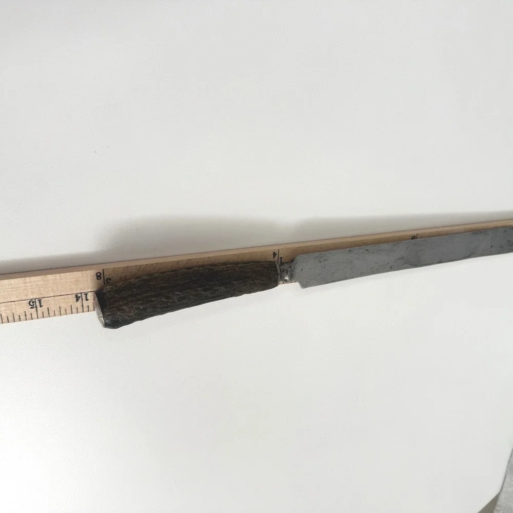 Antique John Nowill & Son Sheffield England Knife Natural Antler Handle 13.5
